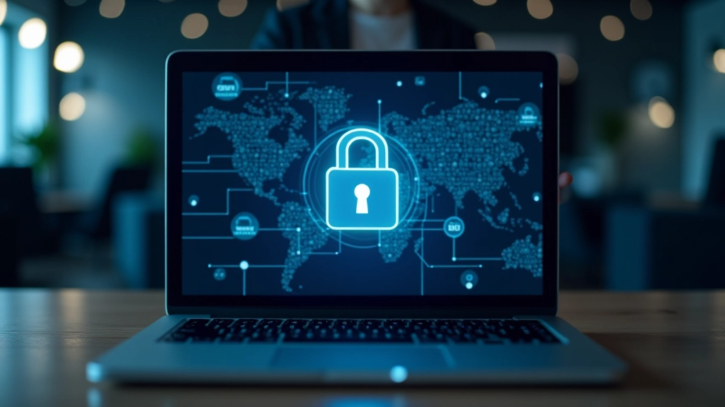 Symbole de cadenas et de sécurité numérique affichée sur un écran avec des codes de protection