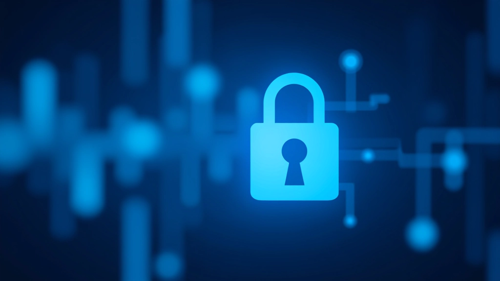 Symbole de cadenas numérique et shield de sécurité sur fond bleu technologique, représentation de protection de données bancaires