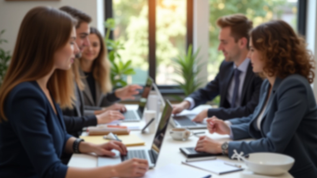 Équipe collaborant sur un projet financier